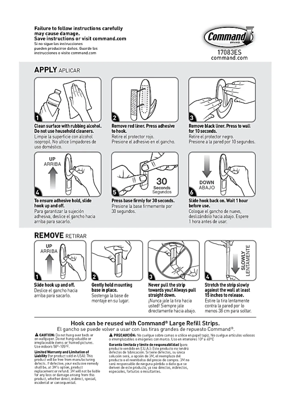Command® Large Wall Hooks, 16 Hooks, 24 White Adhesive Strips, Damage Free Hanging Picture Hangers, No Tools Wall Hanging Strips For Living Spaces