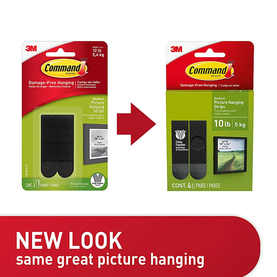 Command™ Medium Black Picture Hanging Strips, 17201BLK