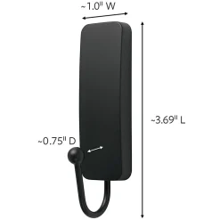 Command Medium Matte Black Hooks, 3 lb, 2 Hooks, 4 Medium Strips