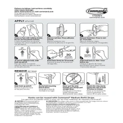 Command™ Medium Wire Hooks, Damage-Free, White, Pack of 2 Hooks, 2 Pairs of Strips