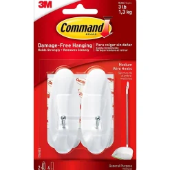 Command® Medium Wire Hooks, 13 Hooks, 16 White Adhesive Strips, Damage Free Hanging Picture Hangers, No Tools Wall Hanging Strips For Living Spaces