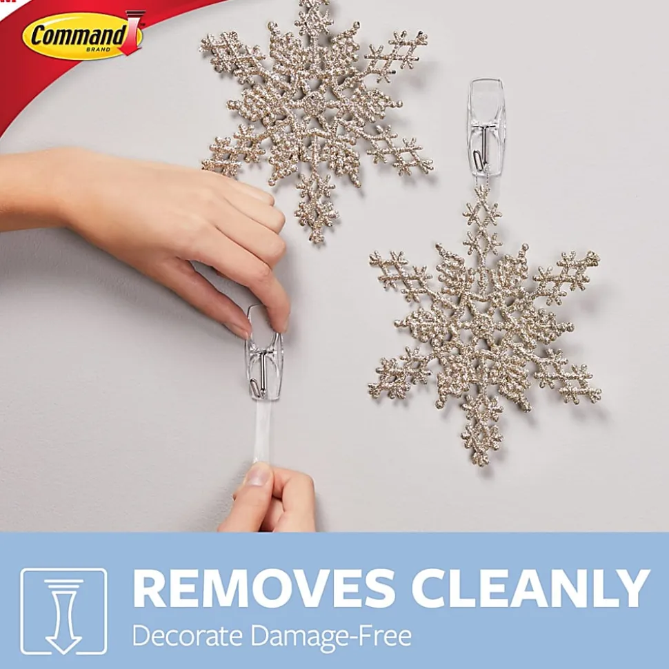 Command Medium Wire Hooks, 6 Hooks, 8 Clear Adhesive Strips, Damage Free Hanging Picture Hangers, No Tools Wall Hanging Strips For Living Spaces