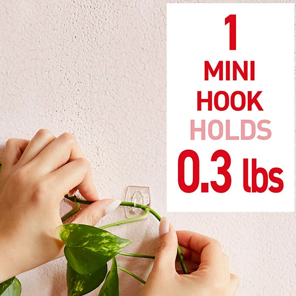 Command Mini Wall Hooks, 30 Hooks, 32 Clear Adhesive Strips, Damage Free Hanging Picture Hangers, No Tools Wall Hanging Strips For Living Spaces