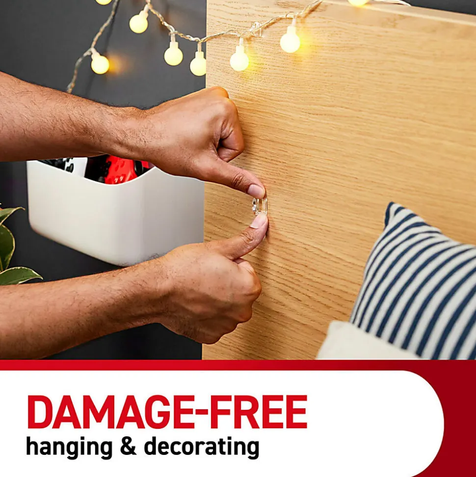 Command Mini Wall Hooks, 30 Hooks, 32 Clear Adhesive Strips, Damage Free Hanging Picture Hangers, No Tools Wall Hanging Strips For Living Spaces