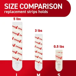 Command™ Mounting Strips, Damage-Free, Pack of 8 Small, 4 Medium and 4 Large Strips