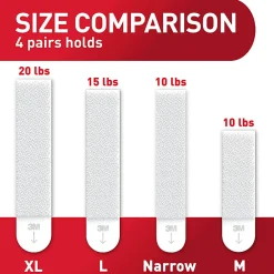 Command Narrow (10lb) Picture Hanging Strips, White, 12 Pairs (24 strips), 1720712ES