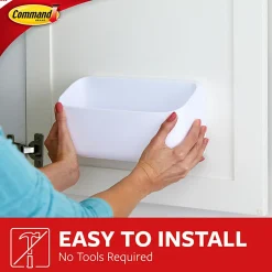 Command Organizing Caddy, 10 lb, White, 1 Caddy basket, 4 Large Strips