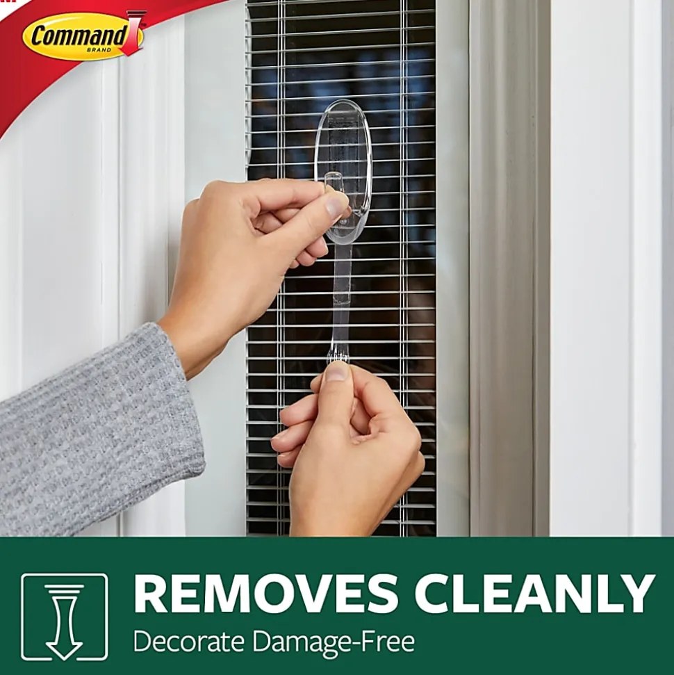 Command Outdoor Clear Window Hook, 1 Large Hook, 2 Adhesive Strips, Damage Free Hanging Hooks, Great for Outdoor Use