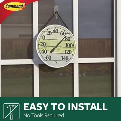 Command Outdoor Clear Window Hooks, 2 Medium Hooks, 4 Adhesive Strips, Damage Free Hanging Hooks, Great for Outdoor Use