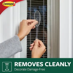 Command Outdoor Clear Window Hooks, 2 Medium Hooks, 4 Adhesive Strips, Damage Free Hanging Hooks, Great for Outdoor Use