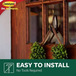 Command Outdoor Metallic Bronze Hook, 1 Medium Hook, 2 Adhesive Strips, Damage Free Hanging Hooks, Great for Outdoor Use