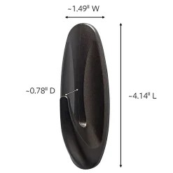 Command Outdoor Metallic Bronze Hook, 1 Medium Hook, 2 Adhesive Strips, Damage Free Hanging Hooks, Great for Outdoor Use