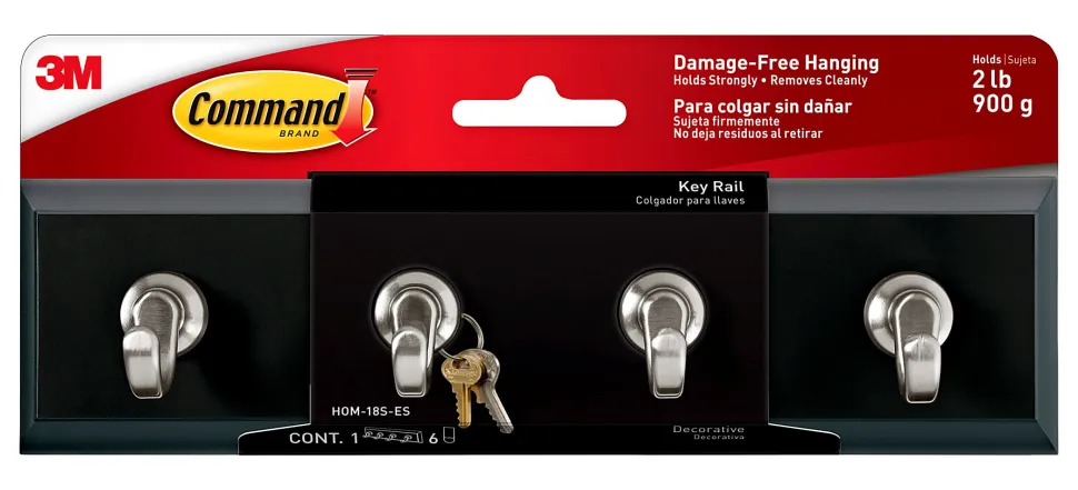 Command Slate Key Rail, 2 lb, 1 Slate Key Rail, 6 Small Strips