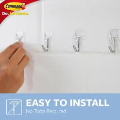Command® Small Wire Hooks, 40 Hooks, 48 Clear Adhesive Strips, Damage Free Hanging Picture Hangers, No Tools Wall Hanging Strips For Living Spaces