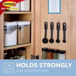 Command® Small Wire Hooks, 15 Hooks, 20 Clear Adhesive Strips, Damage Free Hanging Picture Hangers, No Tools Wall Hanging Strips For Living Spaces