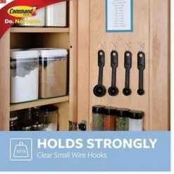 Command® Small Wire Hooks, 15 Hooks, 20 Clear Adhesive Strips, Damage Free Hanging Picture Hangers, No Tools Wall Hanging Strips For Living Spaces
