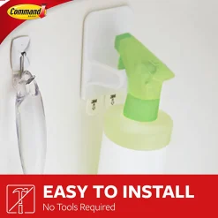 Command Spray Bottle Hangers, 2 Bottle Hangers, 4 White Adhesive Strips, Damage Free Hanging Picture Hangers, No Tools Wall Hanging Strips