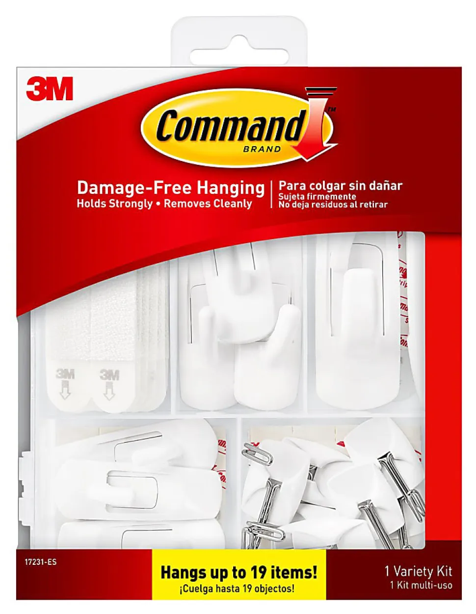 Command Variety Pack, Utility and Wire Hooks, Picture Hanging Strips, 1 Command Kit (54-Pieces), Damage Free Hanging of Dorm Décor