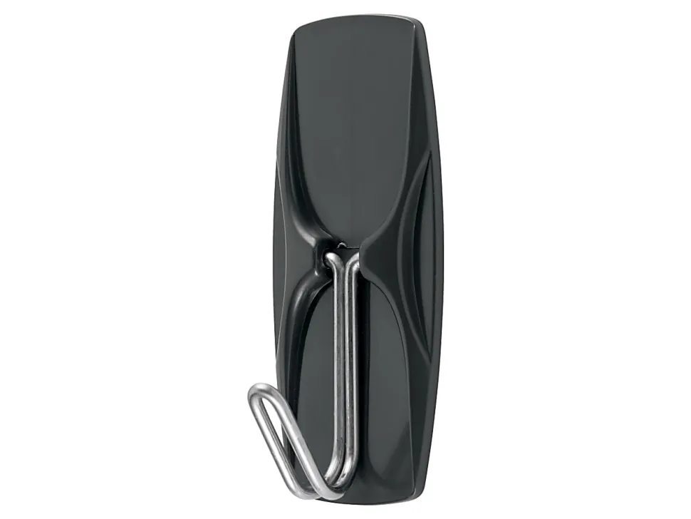Command Wire Toggle Black Hooks, 2 Medium Hooks and 3 Adhesive Strips, Damage Free Hanging Hooks, Great for Outdoor Use