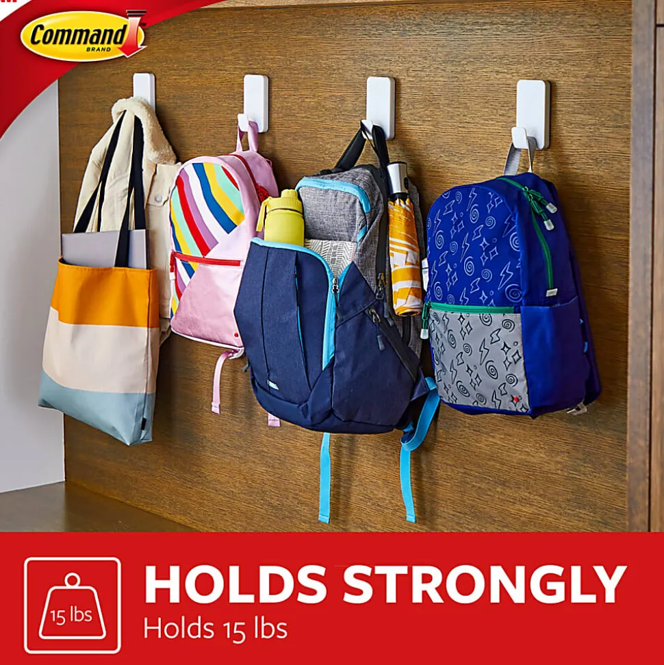 Command X-Large Hooks, 2 Hooks, 8 White Adhesive Strips, Damage Free Hanging Picture Hangers, No Tools Wall Hanging Strips For Living Spaces
