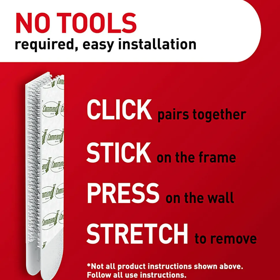 Command X-Large (20lb) Picture Hanging Strips, White, 4 Pairs (8 strips), 17217ES