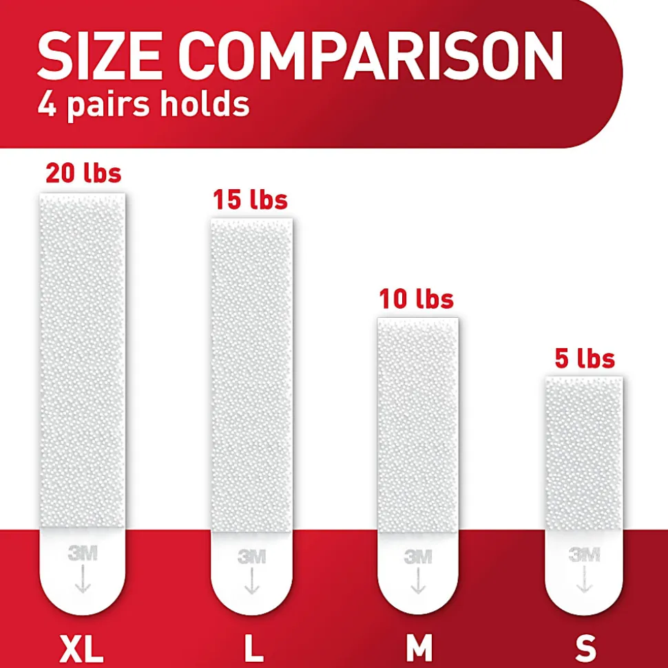 Command X-Large (20lb) Picture Hanging Strips, White, 4 Pairs (8 strips), 17217ES