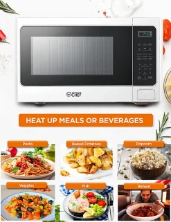 Commercial Chef 1.3 Cu. Ft. Countertop Microwave Oven, White