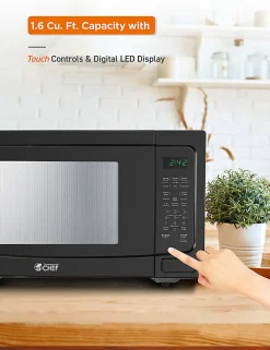 Commercial Chef 1.6 Cu. Ft. Countertop Microwave Oven, Black