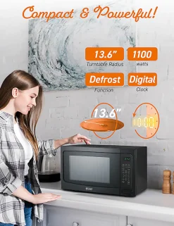 Commercial Chef 1.6 Cu. Ft. Countertop Microwave Oven, Black