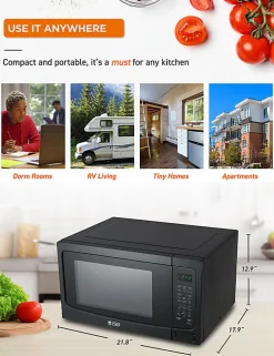 Commercial Chef 1.6 Cu. Ft. Countertop Microwave Oven, Black