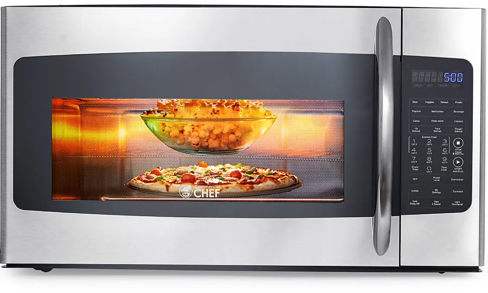 Commercial Chef 1.7 Cu. Ft. Over-The-Range Microwave Oven, 16-15/16”H x 29-13/16”W x 17-5/8”D, Silver