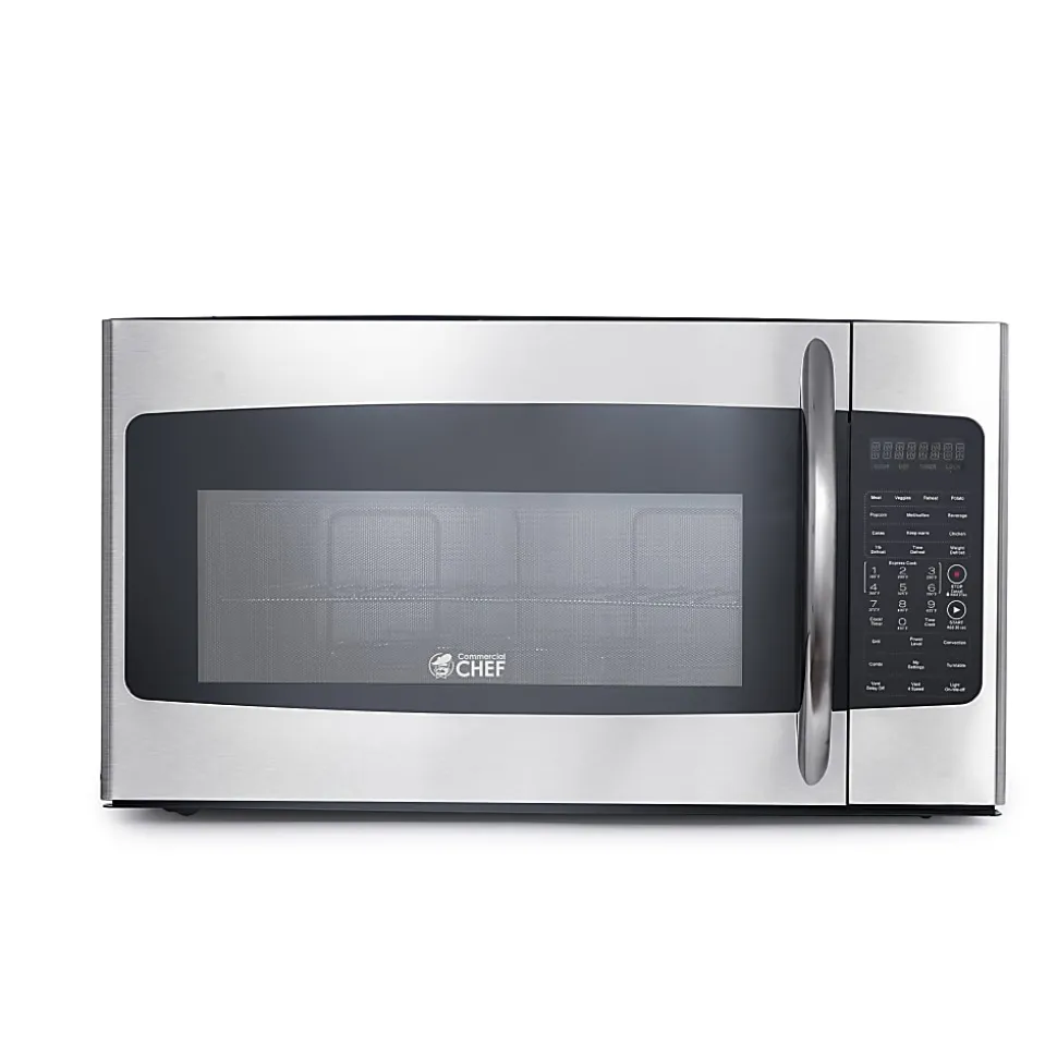 Commercial Chef 1.7 Cu. Ft. Over-The-Range Microwave Oven, 16-15/16”H x 29-13/16”W x 17-5/8”D, Silver
