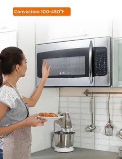 Commercial Chef 1.7 Cu. Ft. Over-The-Range Microwave Oven, 16-15/16”H x 29-13/16”W x 17-5/8”D, Silver