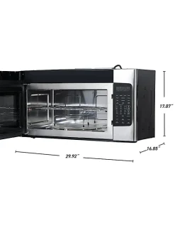 Commercial Chef 1.7 Cu. Ft. Over-The-Range Microwave Oven, 16-15/16”H x 29-13/16”W x 17-5/8”D, Silver