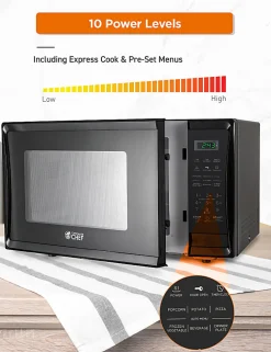Commercial Chef 1.1 Cu. Ft. 1000W Countertop Microwave Oven, Black