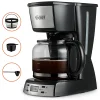 Commercial Chef 12-Cup Digital Programmable Coffee Maker With Nylon Coffee Filter, Black