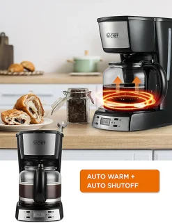Commercial Chef 12-Cup Digital Programmable Coffee Maker With Nylon Coffee Filter, Black