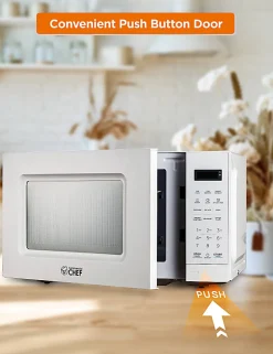 Commercial Chef Small Countertop Microwave With Digital Display, 0.7 Cu Ft, White