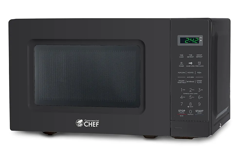 Commercial Chef Small Countertop Microwave With Digital Display, 0.7 Cu. Ft., Black