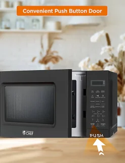 Commercial Chef Small Countertop Microwave With Digital Display,  0.7 Cu. Ft., Black
