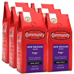 Community Coffee Arabica Ground Coffee, New Orleans Blend, 12 Oz Per Bag, Carton Of 6 Bags