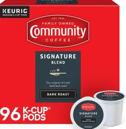 Community Coffee Keurig® Single Serve K-Cup® Pods, Signature Blend, Dark Roast, Box Of 96 Pods