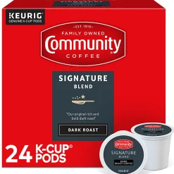 Community Coffee Keurig® Single Serve K-Cup® Pods, Signature Blend, Dark Roast, Box Of 24 Pods