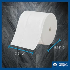 Compact® Coreless Premium Embossed Toilet Paper, Angel Soft® Professional Series, 2 Ply, 20% Recycled, 18 Rolls, 1,125 Sheets per Roll