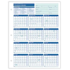 ComplyRight® 2026-2027 Academic Attendance Calendar, 8 1/2" x 11", Pack Of 50