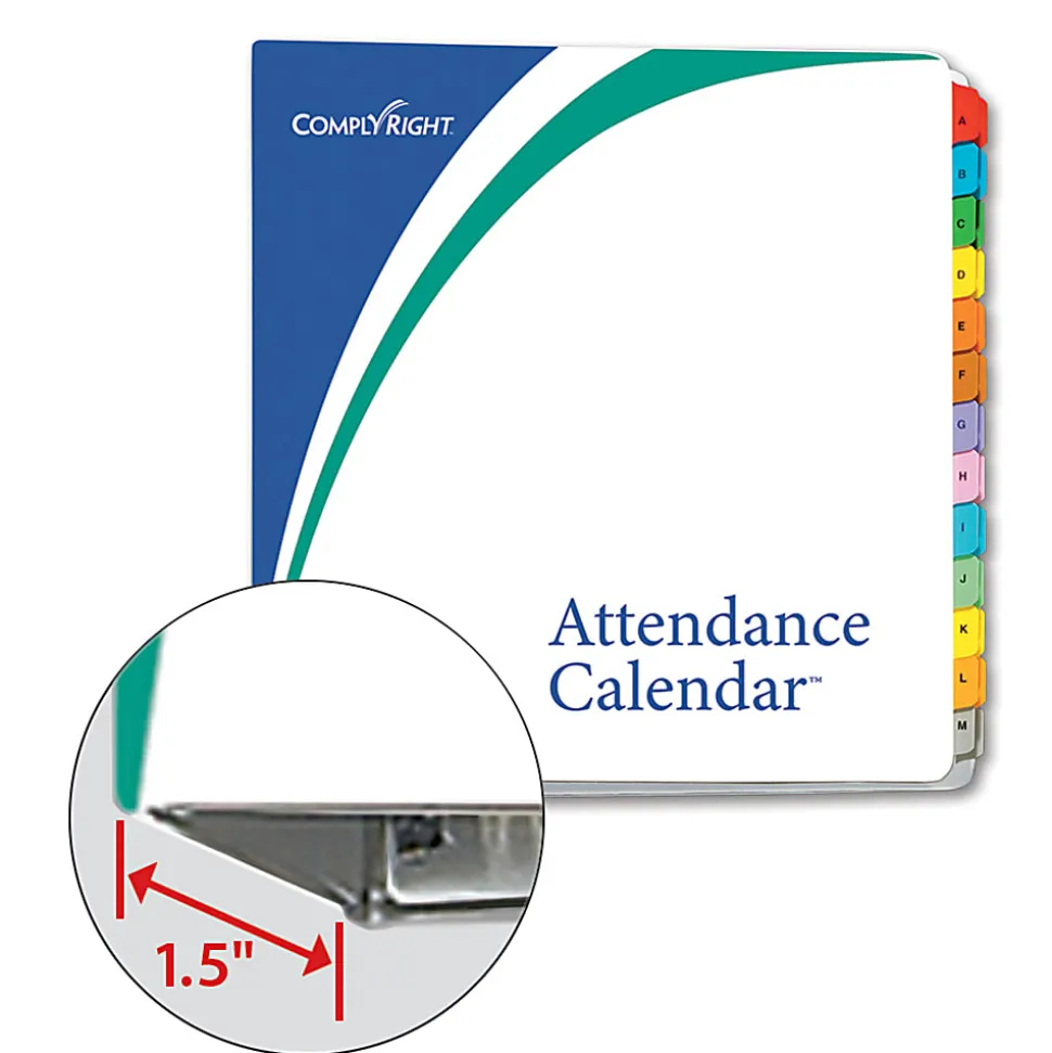 ComplyRight® 2026 Attendance Calendar Kit, 8 1/2" x 11", White, Pack Of 100