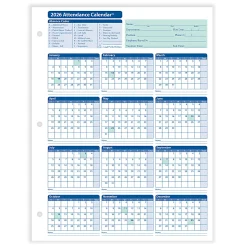 ComplyRight® 2026 Attendance Calendar Cards, 8 1/2