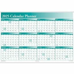 ComplyRight® 2026 Calendar Planner, 36" x 24", Green