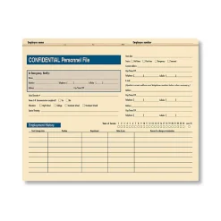 ComplyRight Confidential Personnel Files, 9 1/2" x 11 3/4", Manila, Pack Of 25