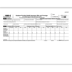 ComplyRight™ 1095-C Tax Forms, IRS Copy of Health Coverage, 8-1/2" x 11", Pack Of 50 Forms